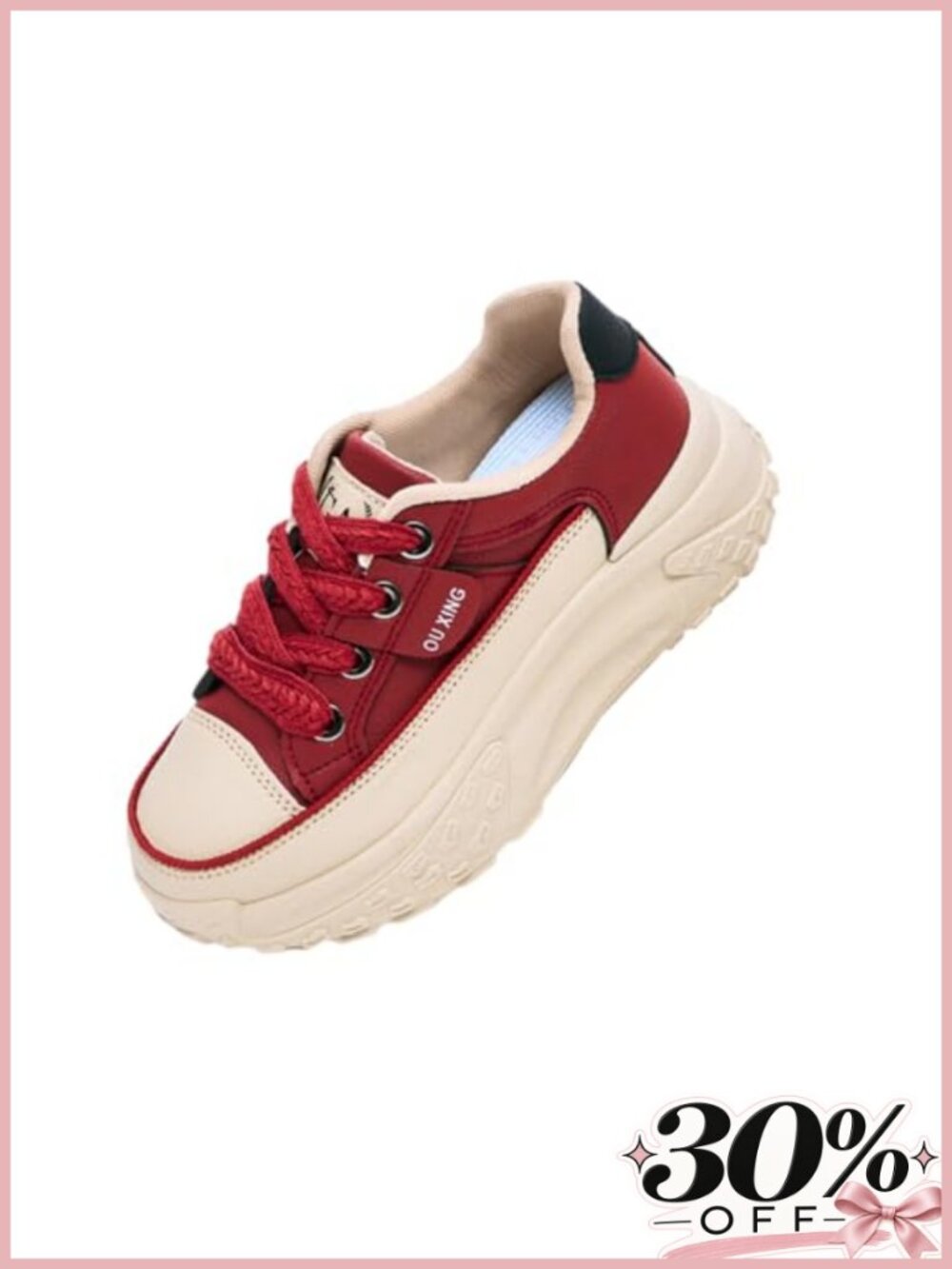 Chunky Sneakers Women Thick Sole Non Slip Lace Up Platform Running Tennis
